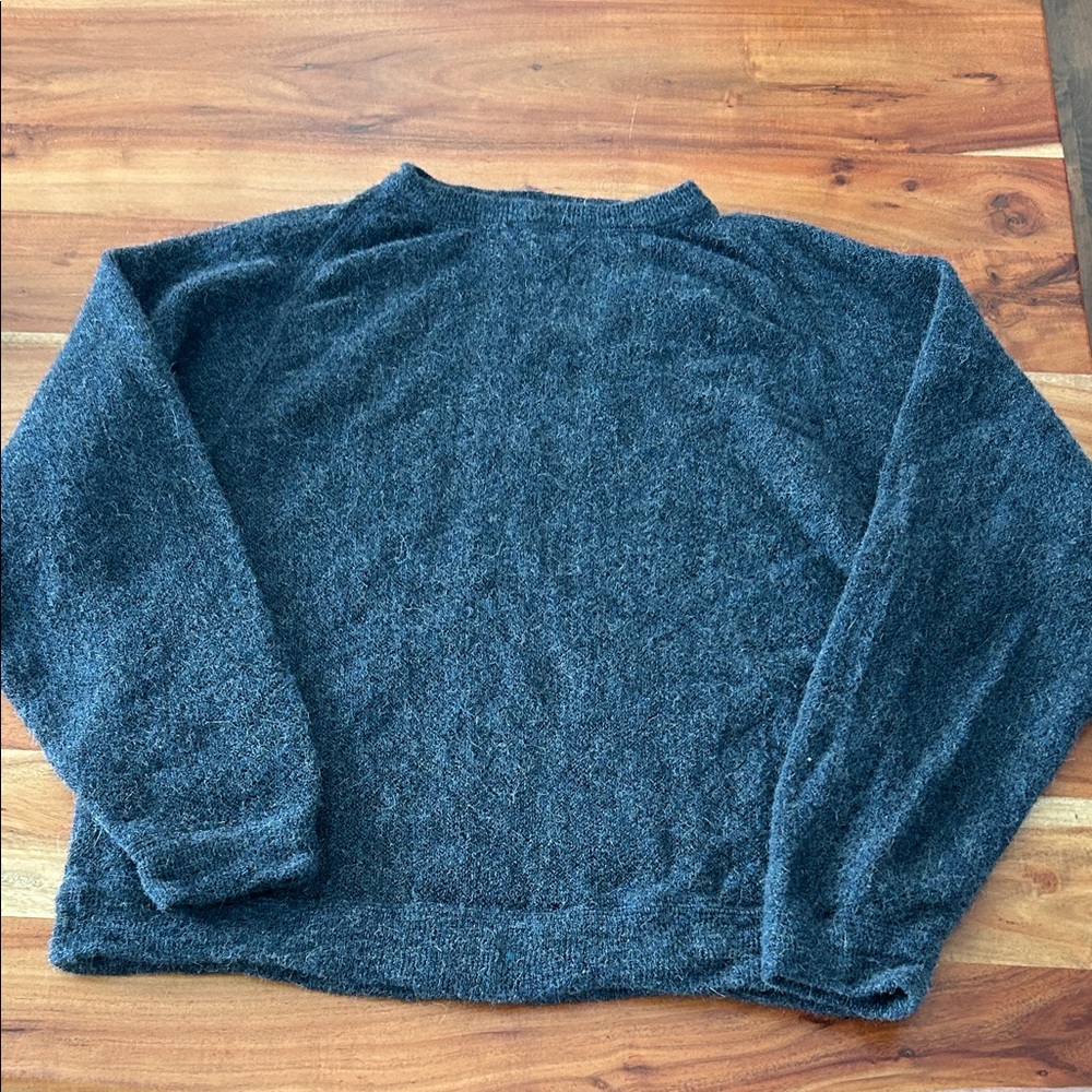 Andean Pure Alpaca Wool Sweater in blue and grey/ NOT for SALE